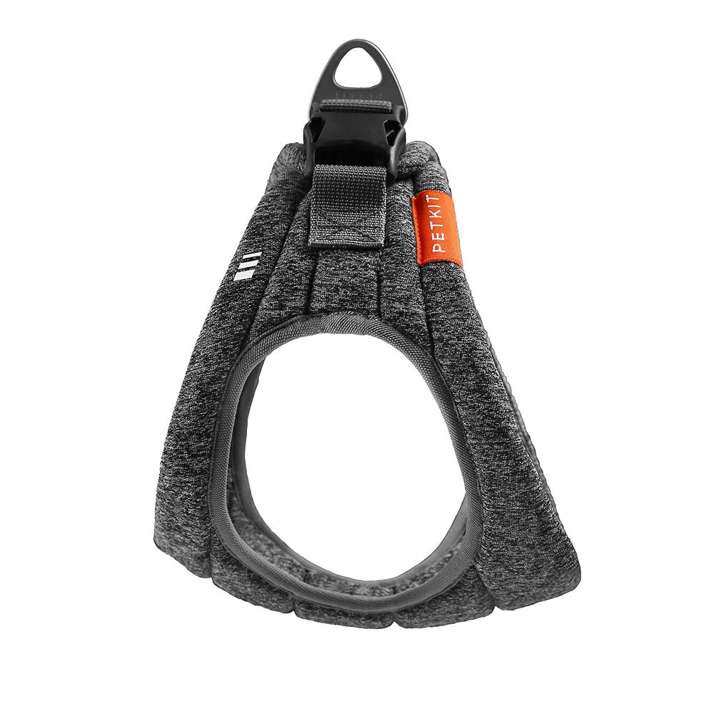 Instachew PETKIT Air Pro Dog Harness in black, showcasing its lightweight and breathable design with soft chest cushioning.