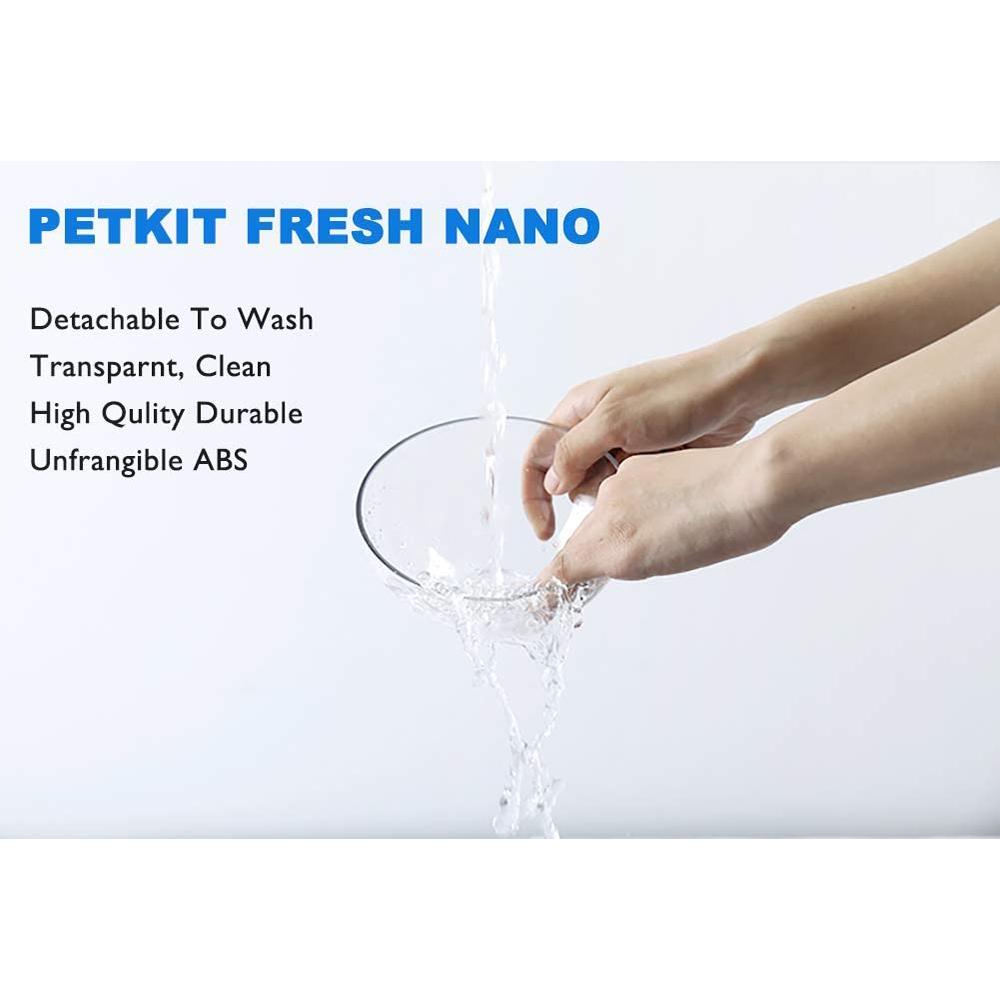 Instachew PETKIT Fresh Nano Cat Bowl featuring an ergonomic design, skid-proof base, and removable clear bowls for easy cleaning.