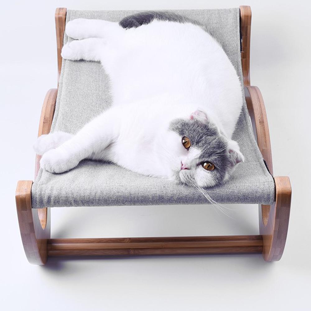 INSTACHEW Raunji Cat Hammock featuring a durable bamboo frame, mouldable linen, and breathable mesh mat, designed for small to medium pets.