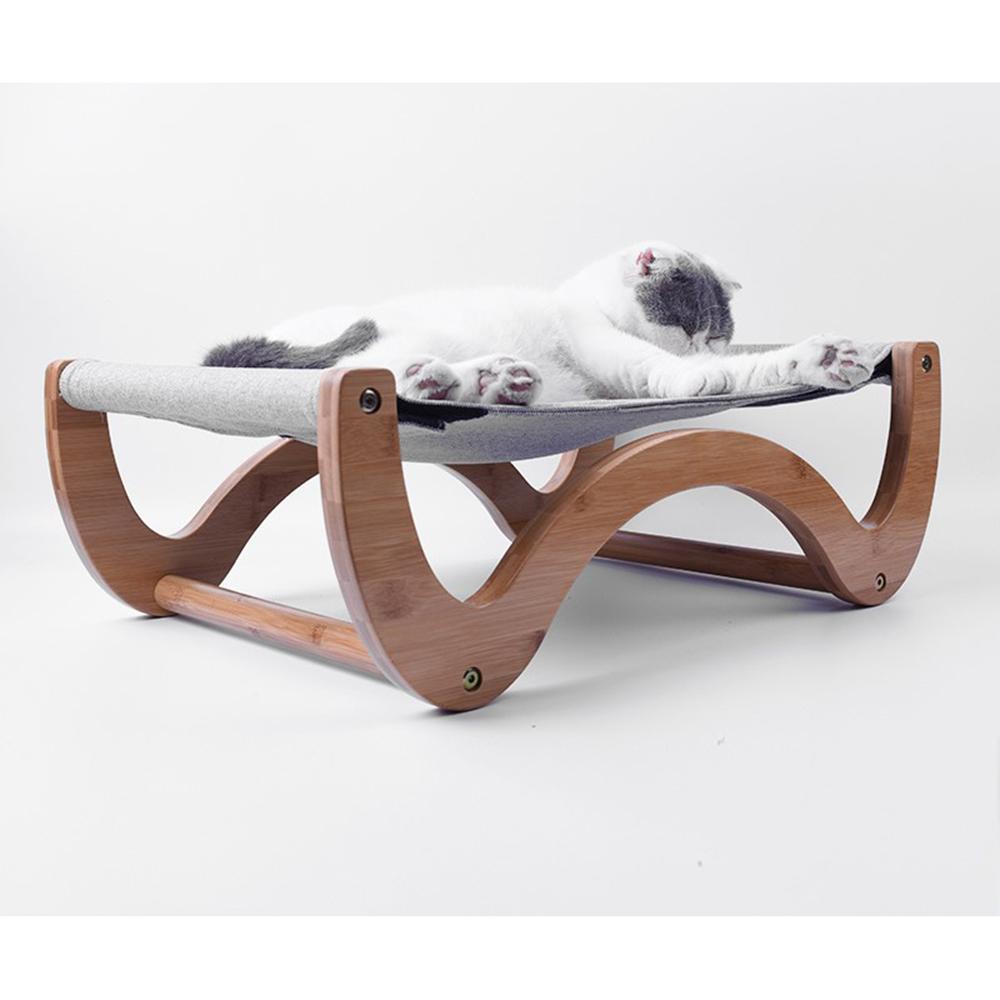 INSTACHEW Raunji Cat Hammock featuring a durable bamboo frame, mouldable linen, and breathable mesh mat, designed for small to medium pets.