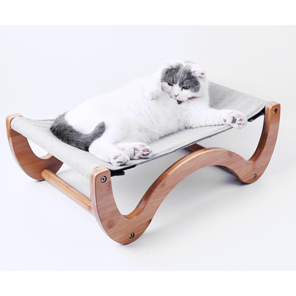INSTACHEW Raunji Cat Hammock featuring a durable bamboo frame, mouldable linen, and breathable mesh mat, designed for small to medium pets.