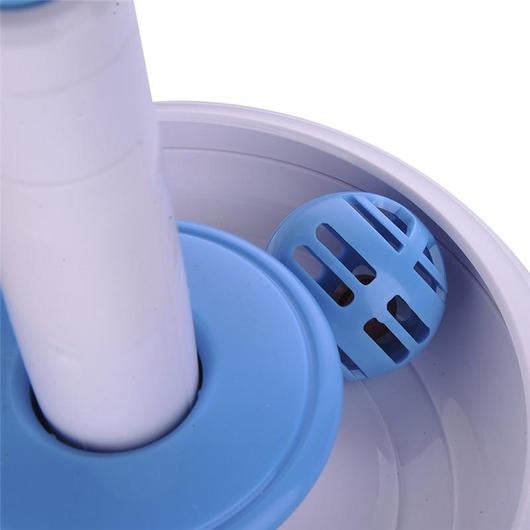 Interactive 360 Feather Teaser toy with rotating feather wand and ball track for cats, designed for engaging playtime.