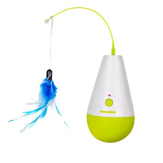 Interactive Feather Wobble Teaser cat toy with feather attachment, designed for playful engagement and entertainment.