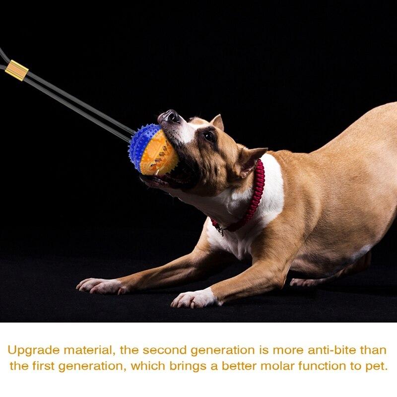 Interactive pet toys featuring suction cup push ball design for cats and dogs, made of durable rubber with elastic ropes for chewing and dental cleaning.