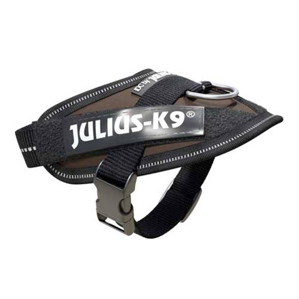 Julius-K9 IDC-Powerharness for Dogs in Brown, showcasing its durable design and adjustable straps.