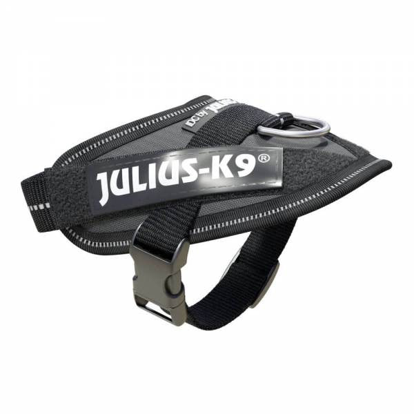 Julius-K9 IDC-Powerharness for Dogs in Grey, showcasing its durable design and adjustable straps.