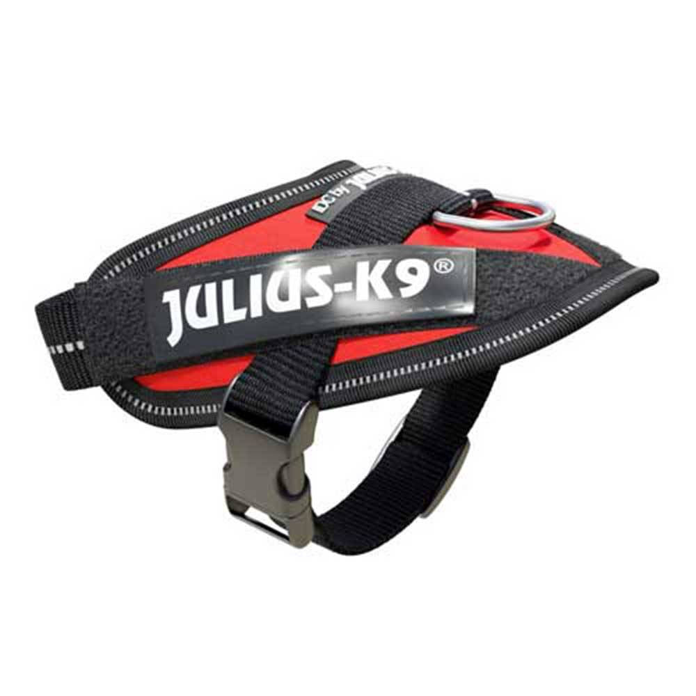 Julius-K9 IDC-Powerharness for Dogs in Red, showcasing its durable design and adjustable straps.
