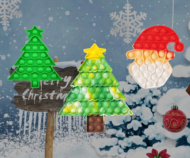 A colorful Jumbo Push Pop Fidget Sensory Toy from the Christmas collection, featuring large silicone bubbles ready to be popped.