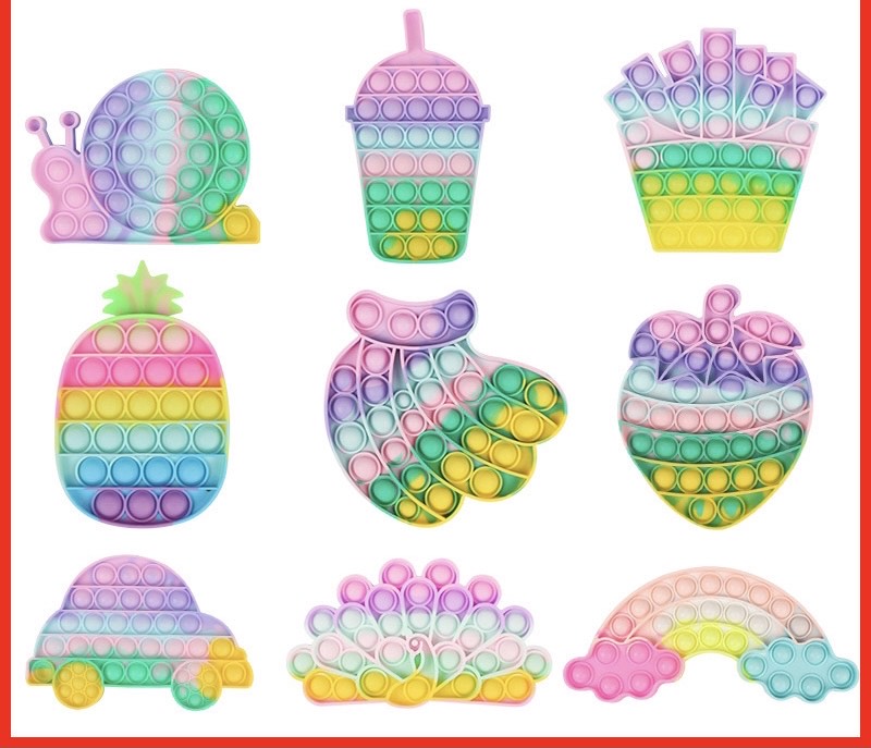 Jumbo Push Pop Fidget Sensory toy from Foodie World collection, showcasing vibrant colors and large bubbles for popping.