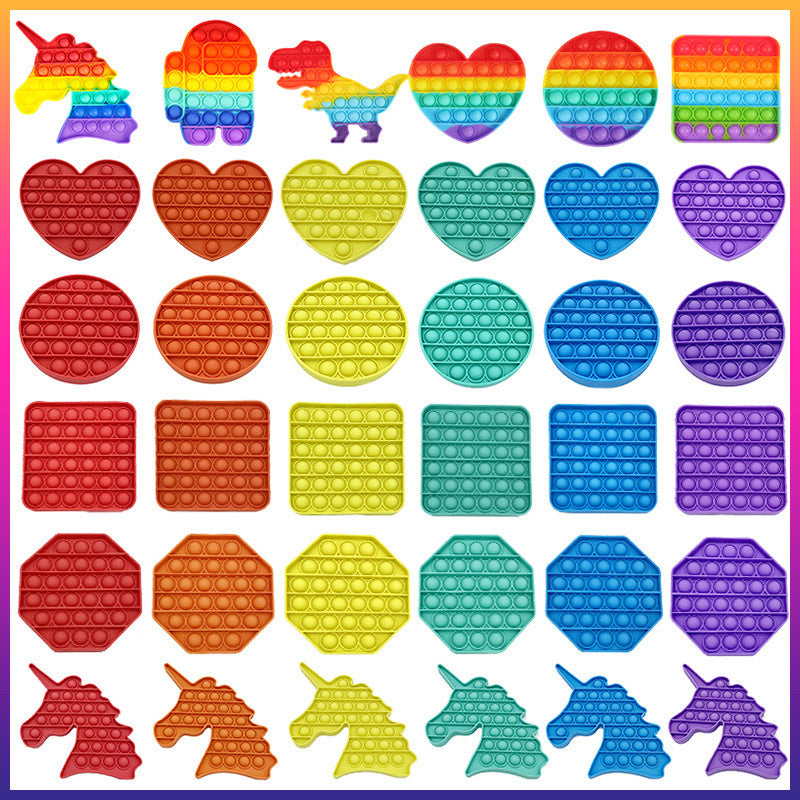 Colorful Jumbo Push Pop Fidget Sensory toy with multiple bubbles for popping, made from durable silicone, ideal for stress relief and fun.