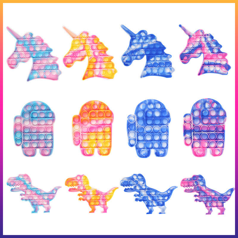 A colorful Jumbo Push Pop Fidget Sensory Toy featuring large silicone bubbles for popping, designed for stress relief and entertainment.