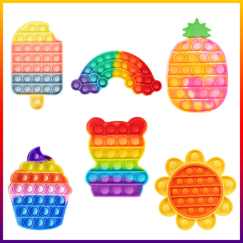 A colorful Jumbo Push Pop Fidget Sensory Toy featuring large silicone bubbles ready to be popped, ideal for stress relief and entertainment.