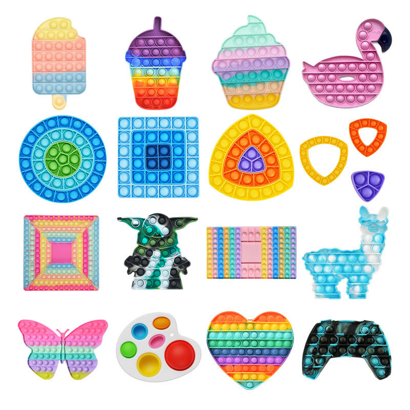 A colorful Jumbo Push Pop Fidget Toy featuring large silicone bubbles, perfect for sensory play and stress relief.