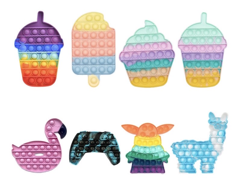 A colorful Jumbo Push Pop Fidget Toy featuring large silicone bubbles, perfect for sensory play and stress relief.