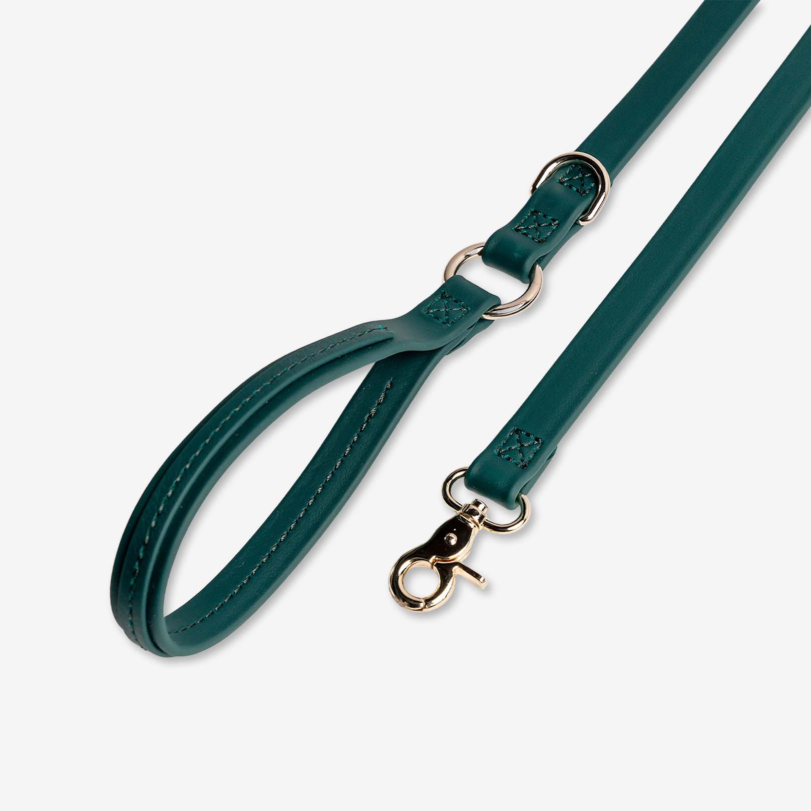 A stylish Jump Around Leash made from durable Super Heavy Biothane, featuring a one-hand clasp and D-ring attachment, perfect for active dogs.