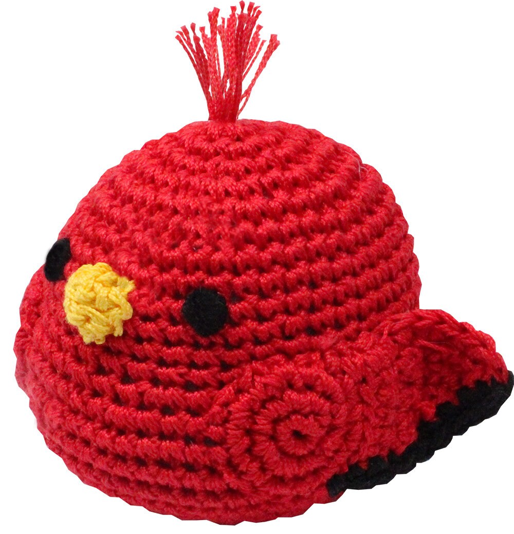 Knit Knacks Organic Cotton Pet and Dog Toys featuring colorful birds and bees, perfect for small dogs.