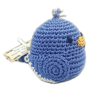 Knit Knacks Organic Cotton Pet and Dog Toys featuring colorful birds and bees, perfect for small dogs.
