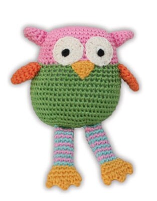 Knit Knacks Organic Cotton Pet and Dog Toys featuring colorful birds and bees, perfect for small dogs.