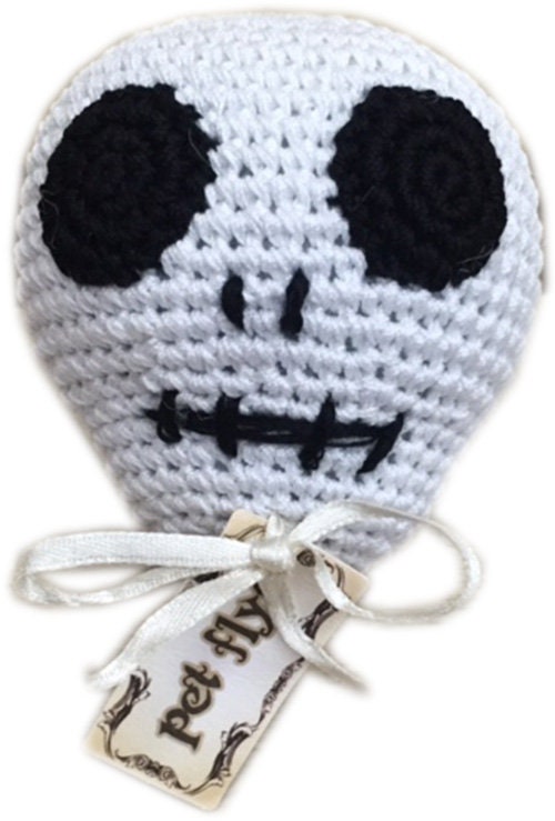 Knit Knacks Organic Cotton Pet & Dog Toys in various fall designs including Football, Dracula, Bat Damon, and Pumpkin.