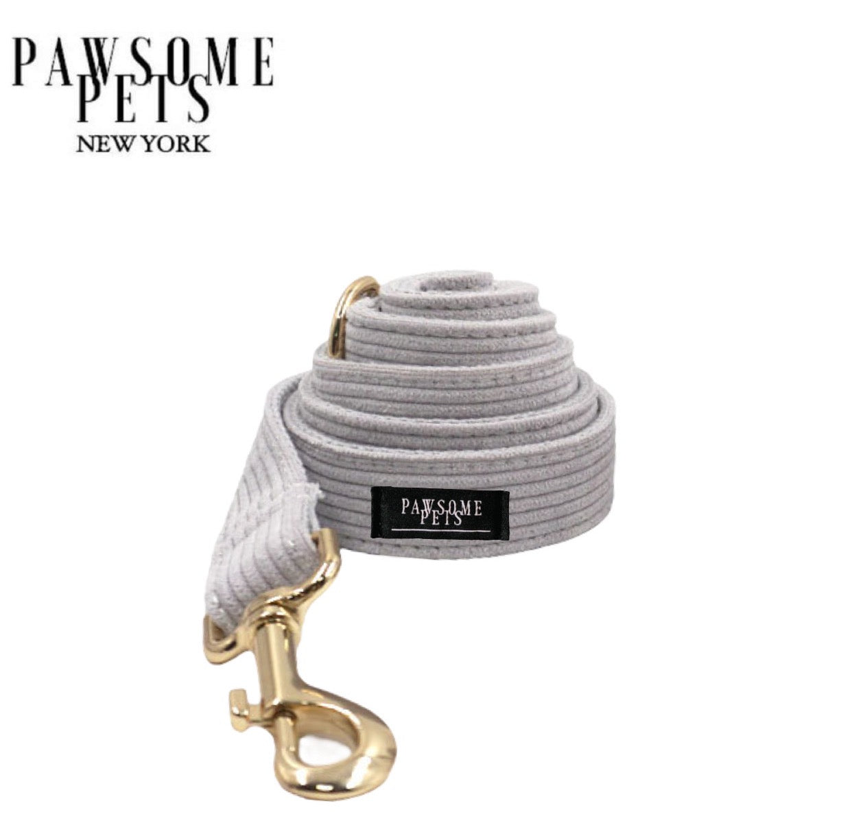 Charcoal grey dog leash with rose gold hardware, featuring a sturdy D-Ring and reinforced nylon strapping for durability.