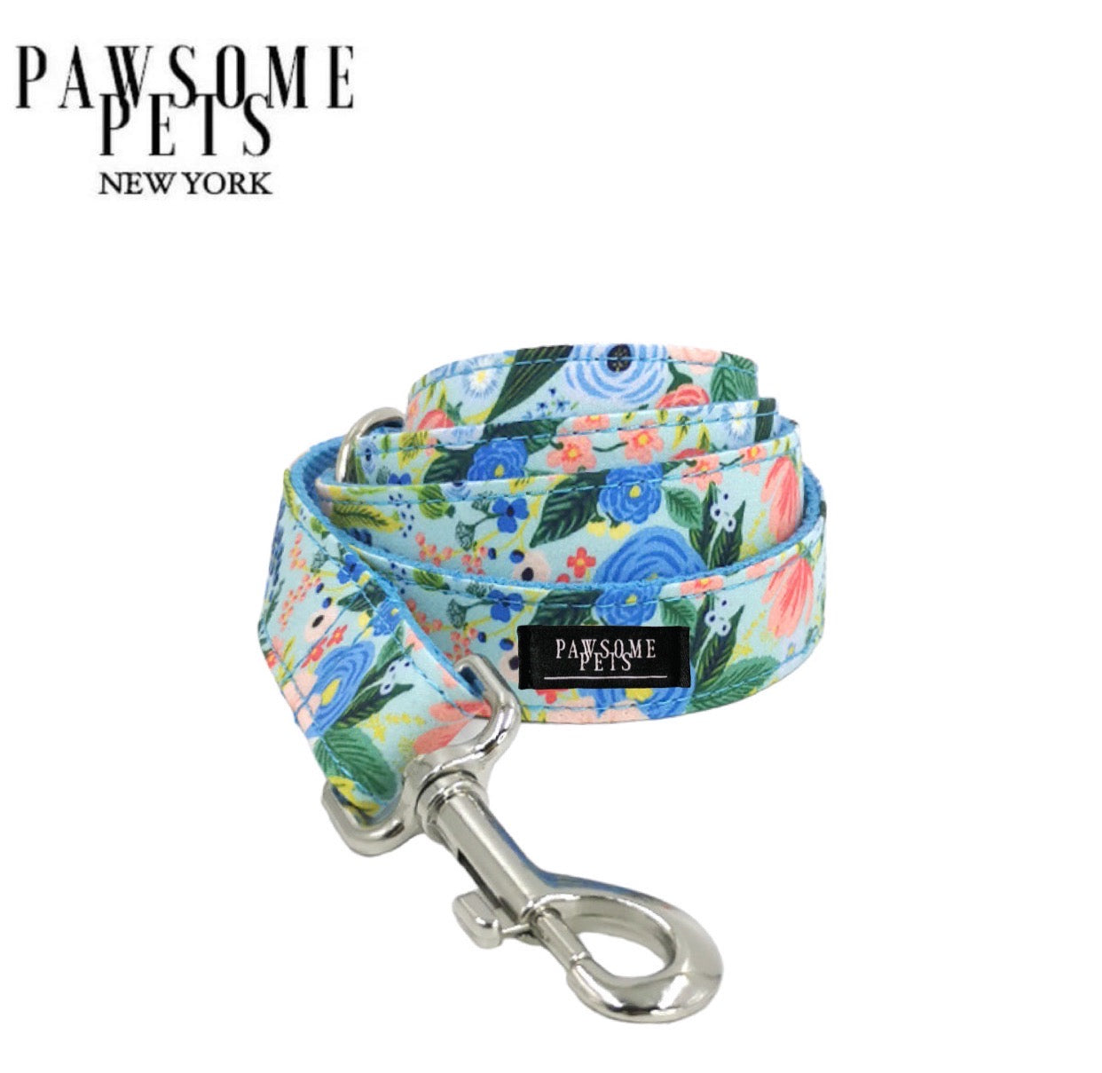 Stylish LEASH - FLOWERS GARDEN with floral design and rose gold hardware, perfect for dog walking.