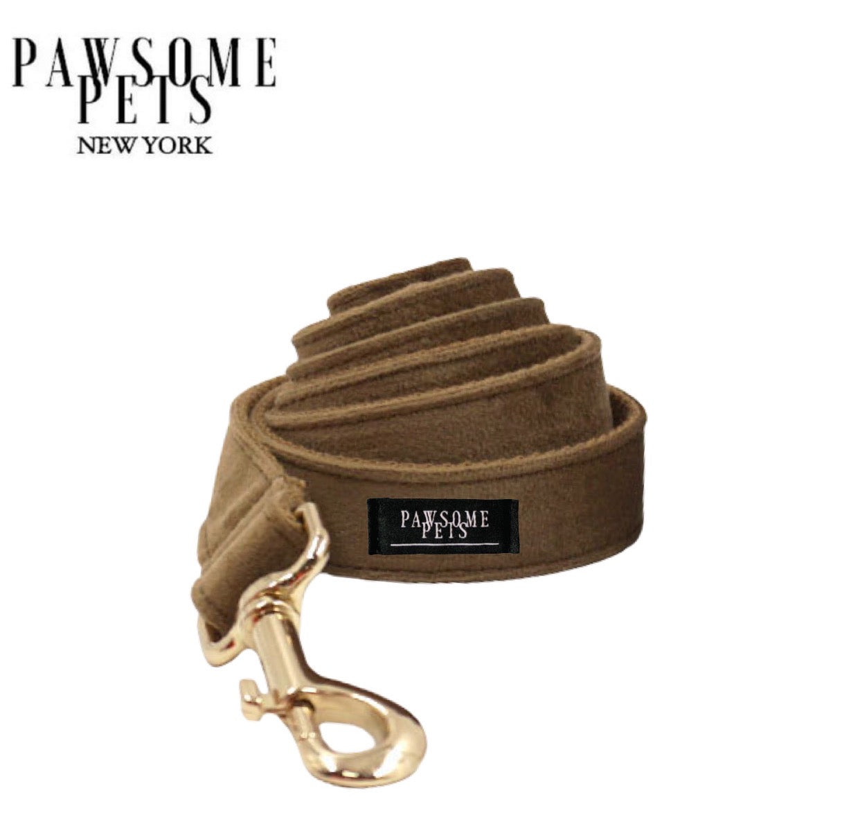 Stylish LEASH - SUMMER TAN with rose gold hardware, perfect for fashionable pet owners.