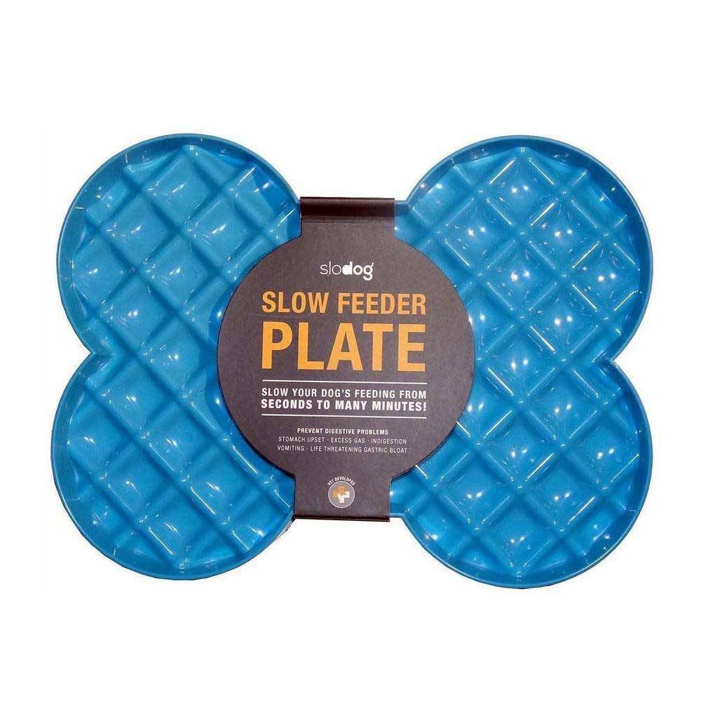 Lickimat SloDog Slow Feeder Plate in black, featuring shallow pockets for easy feeding and promoting slow eating habits in dogs.