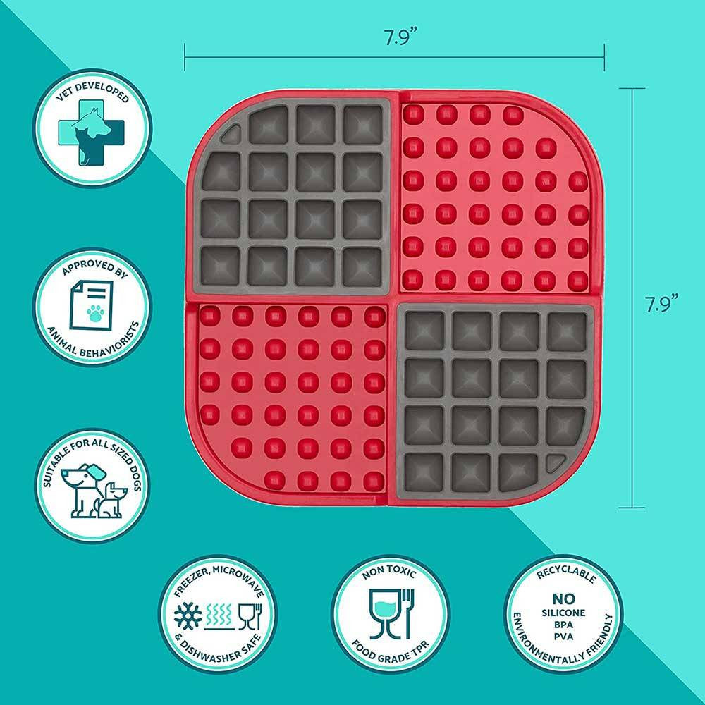 Lickimat Slomo Treat Mat for Cats in vibrant colors, designed for slow feeding and calming licking behavior.