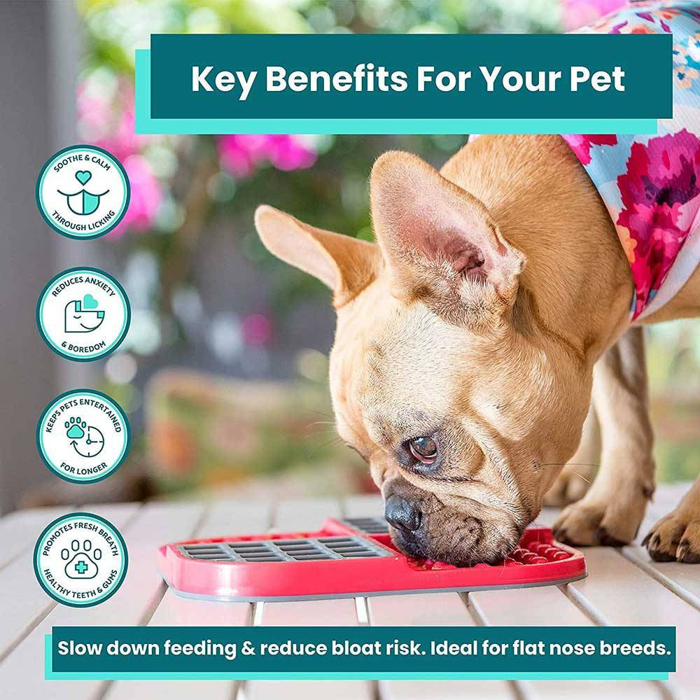 Lickimat Slomo Treat Mat for Cats in vibrant colors, designed for slow feeding and calming licking behavior.