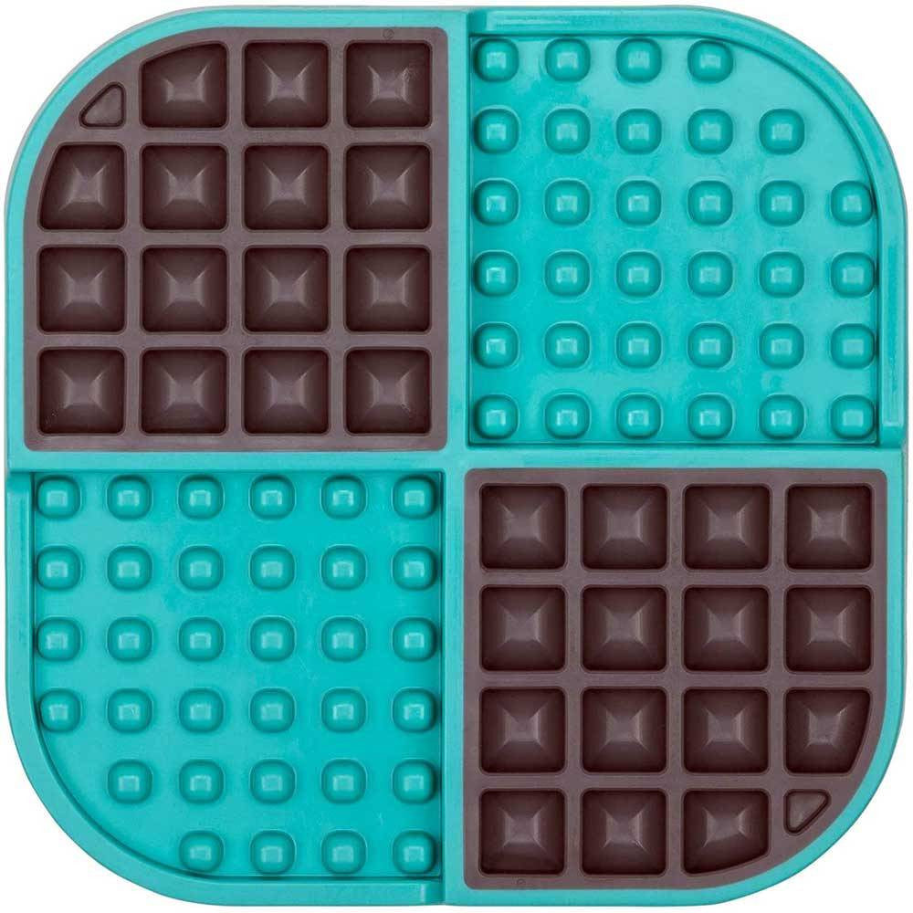 Lickimat Slomo Treat Mat for Cats in vibrant colors, designed for slow feeding and calming licking behavior.