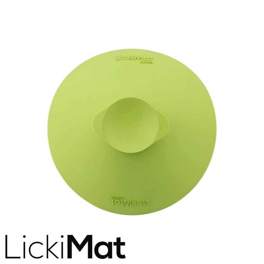 Lickimat Splash Bowl in vibrant colors, designed for dogs and cats, featuring a suction cap for secure attachment during feeding.