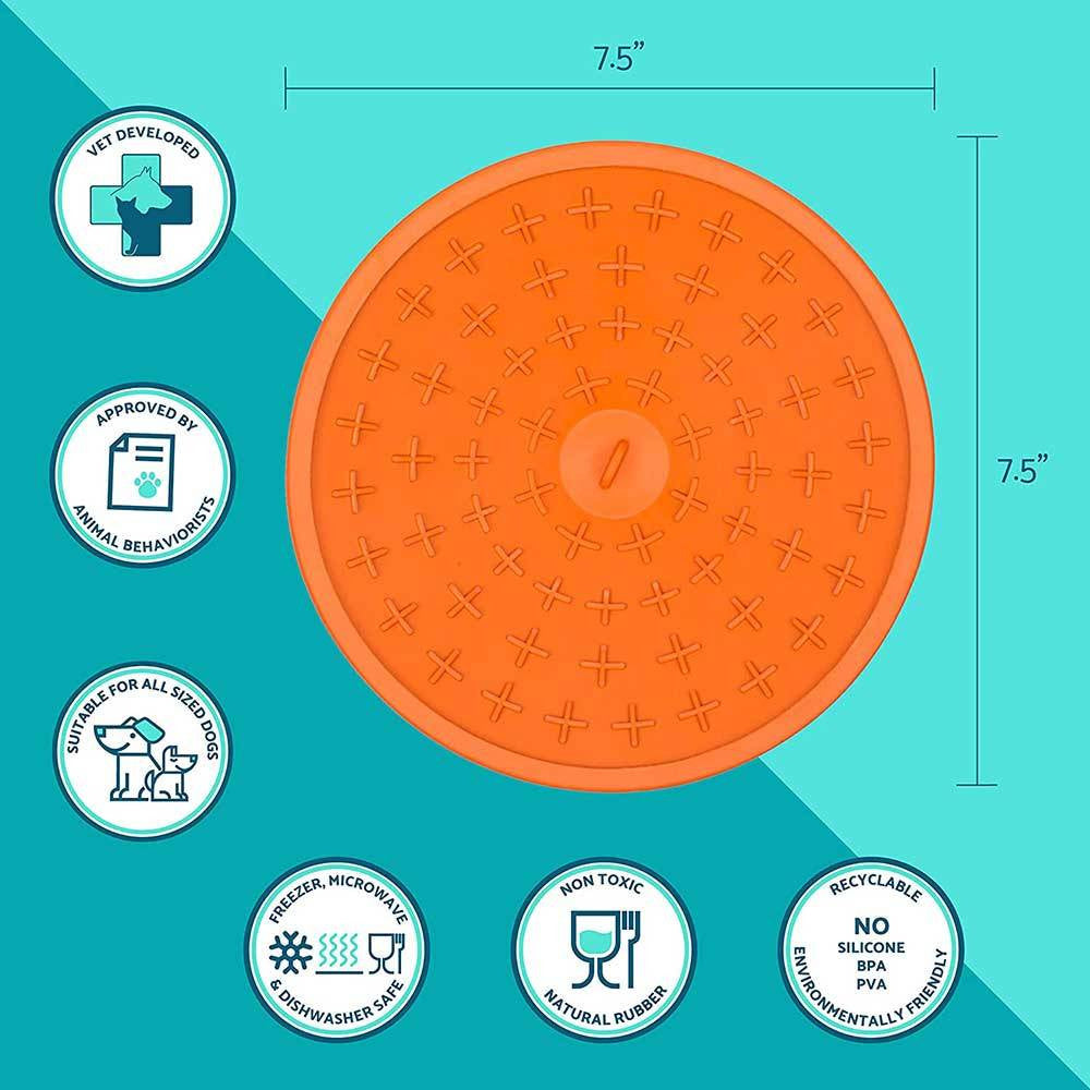 Lickimat Splash Bowl in vibrant colors, designed for dogs and cats, featuring a suction cap for secure attachment during feeding.