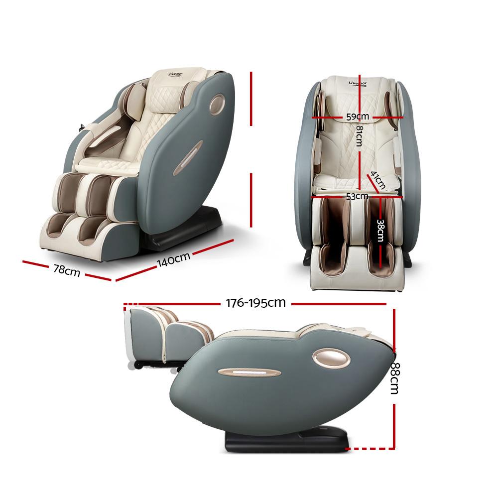 Livemor Electric Massage Chair Recliner featuring SL track design, Shiatsu heat function, and Bluetooth speakers for a relaxing massage experience.