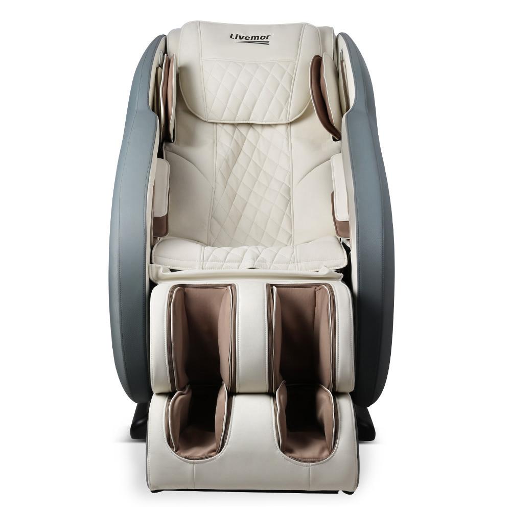 Livemor Electric Massage Chair Recliner featuring SL track design, Shiatsu heat function, and Bluetooth speakers for a relaxing massage experience.
