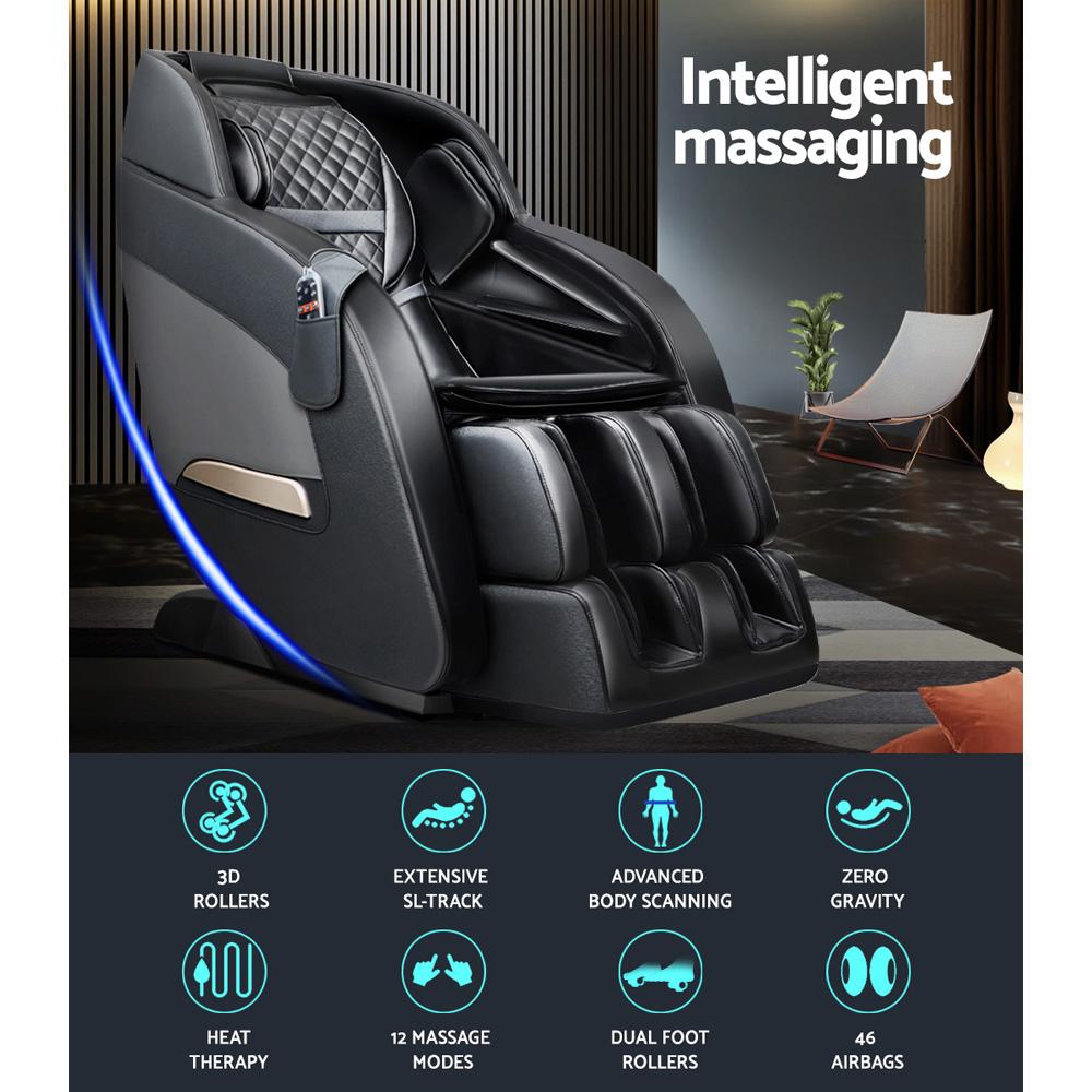 Livemor Electric Massage Chair in zero gravity position, showcasing its sleek design and advanced features for a relaxing massage experience.