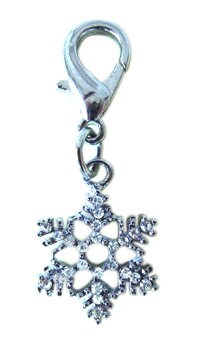 A collection of six Lobster Claw Charms featuring sparkling rhinestones, perfect for festive occasions.