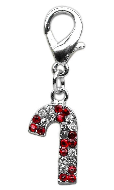 A collection of six Lobster Claw Charms featuring sparkling rhinestones, perfect for festive occasions.