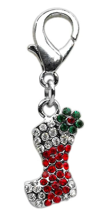 A collection of six Lobster Claw Charms featuring sparkling rhinestones, perfect for festive occasions.