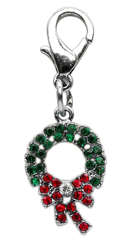 A collection of six Lobster Claw Charms featuring sparkling rhinestones, perfect for festive occasions.