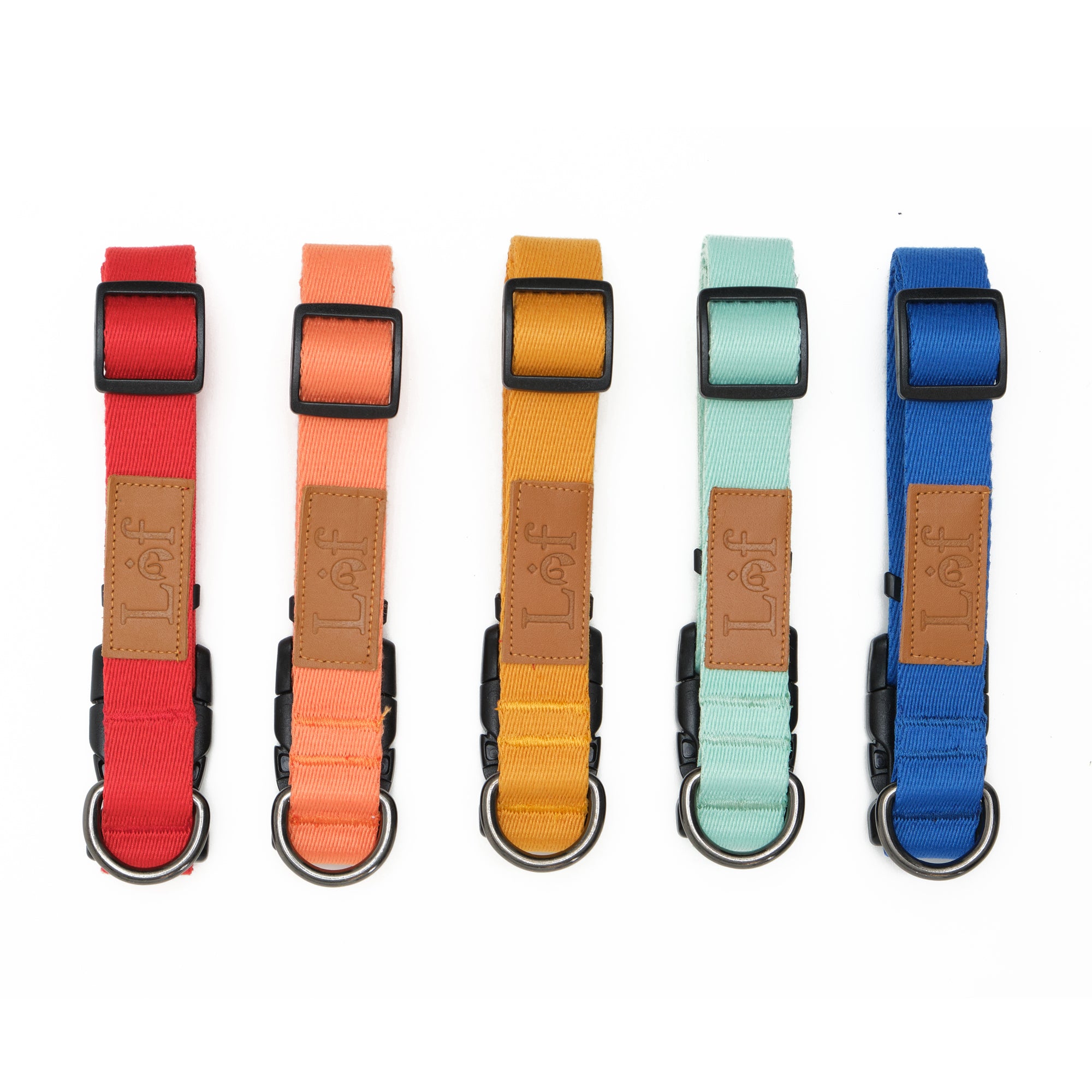 Lof Collar featuring durable 40-stitch webbing, adjustable sizes, and stylish design for dogs.
