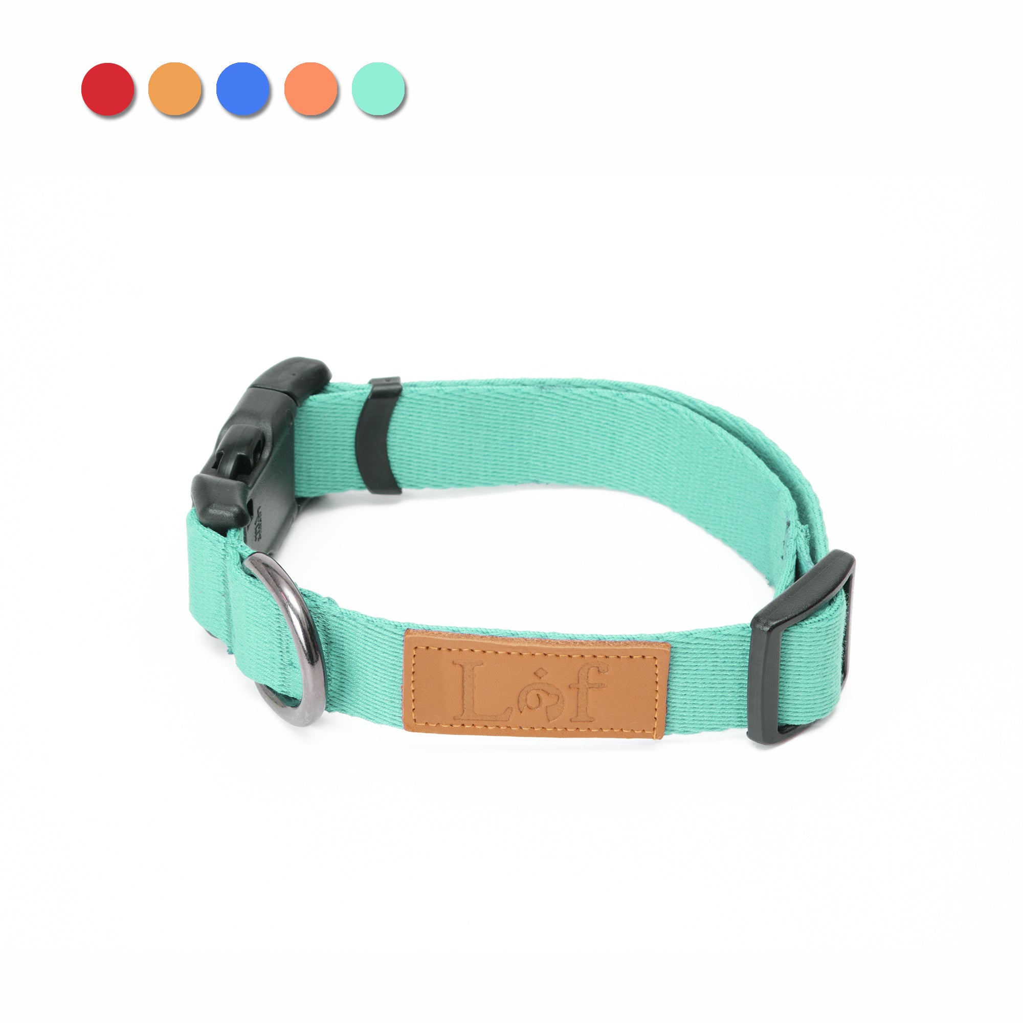 Lof Collar featuring durable 40-stitch webbing, adjustable sizes, and stylish design for dogs.