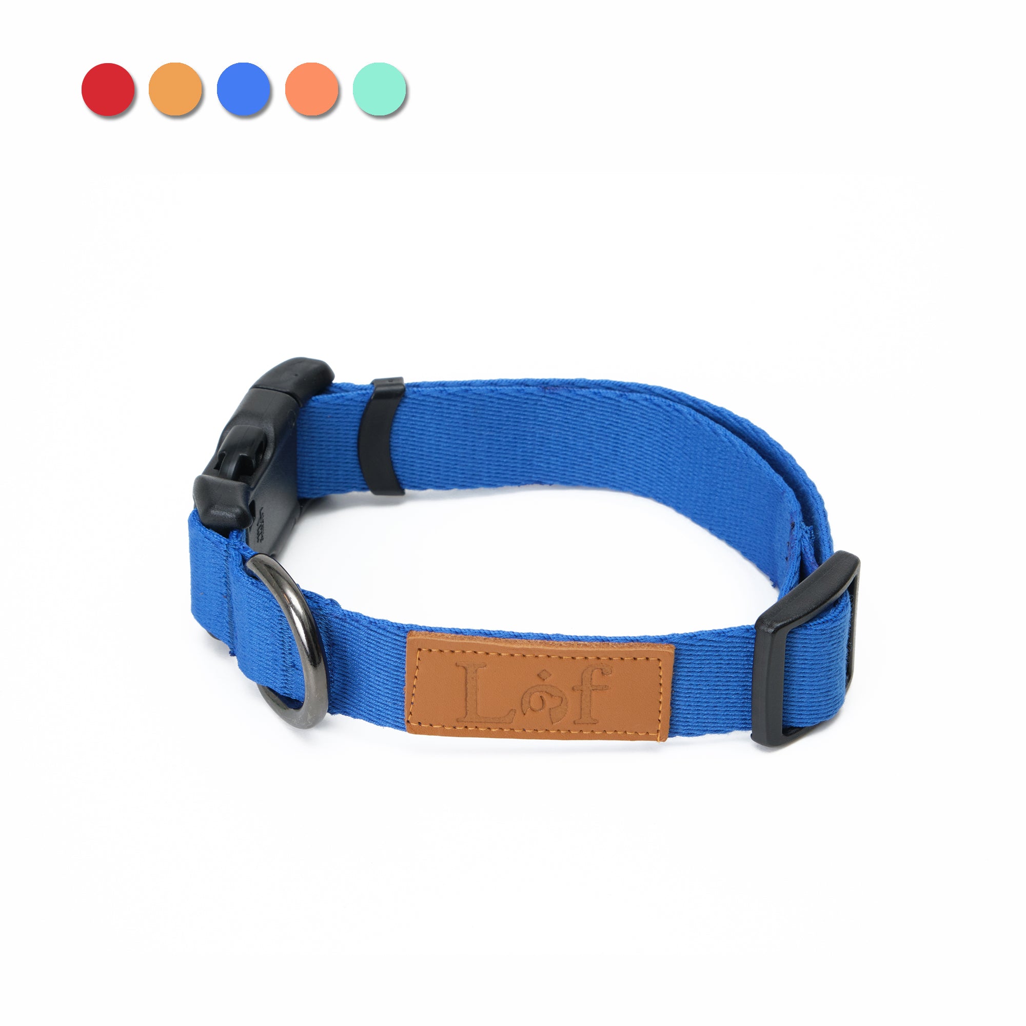 Lof Collar featuring durable 40-stitch webbing, adjustable sizes, and stylish design for dogs.