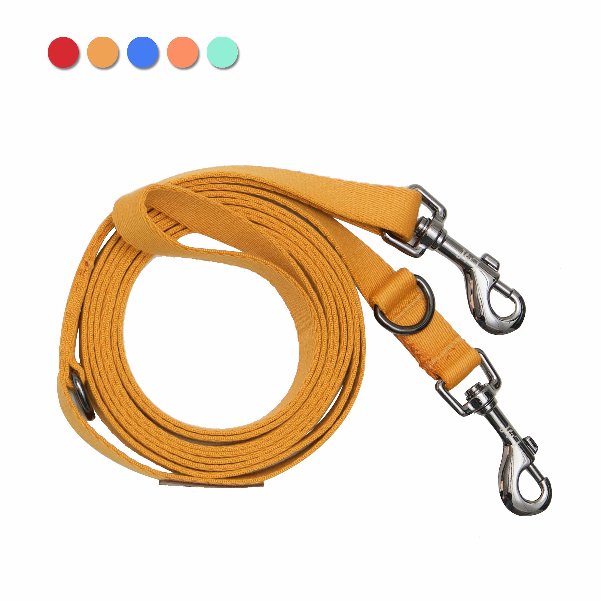 Lof Folding Lead Leash showcasing its adjustable length and durable design, perfect for dog walking.