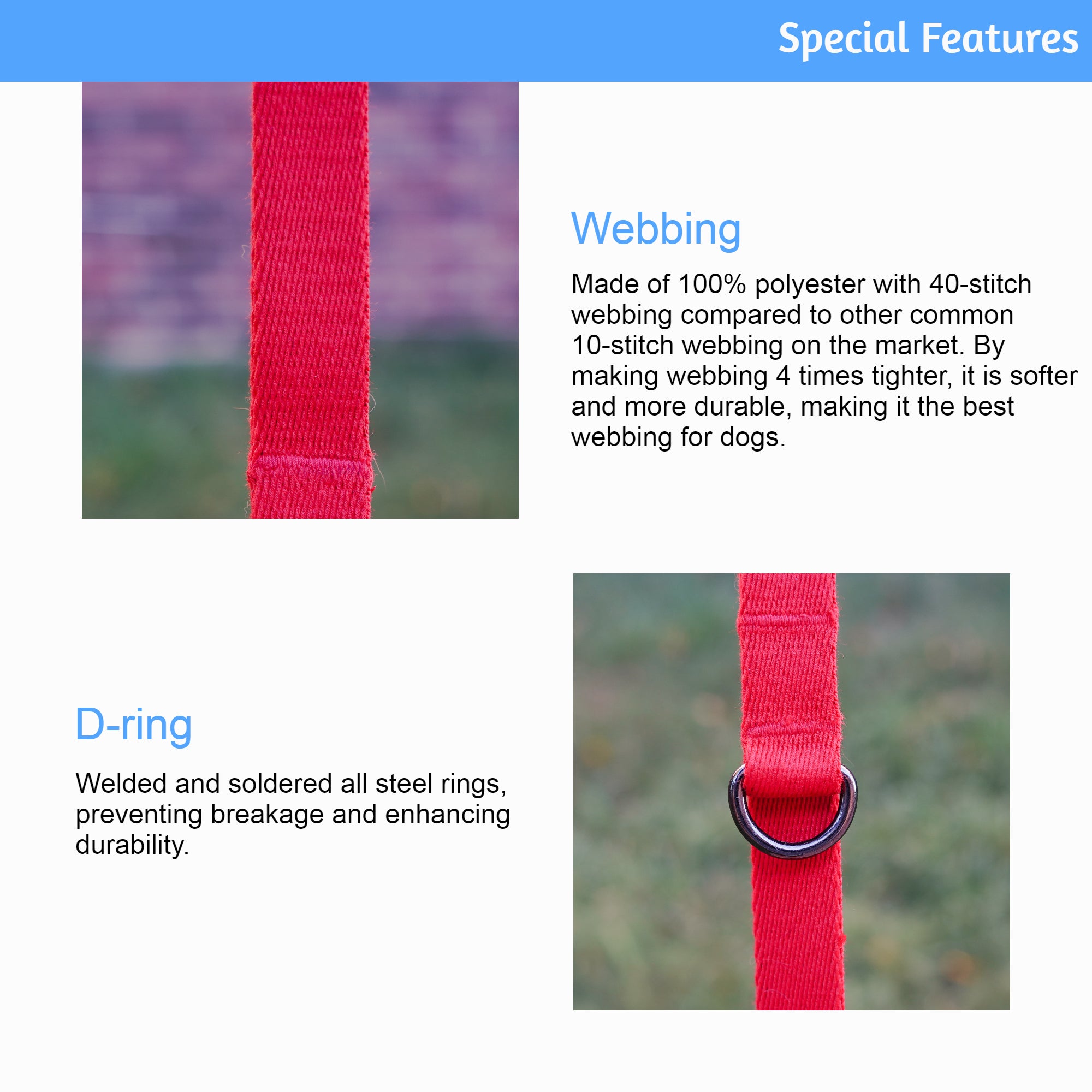 Lof Folding Lead Leash showcasing its adjustable length and durable design, perfect for dog walking.