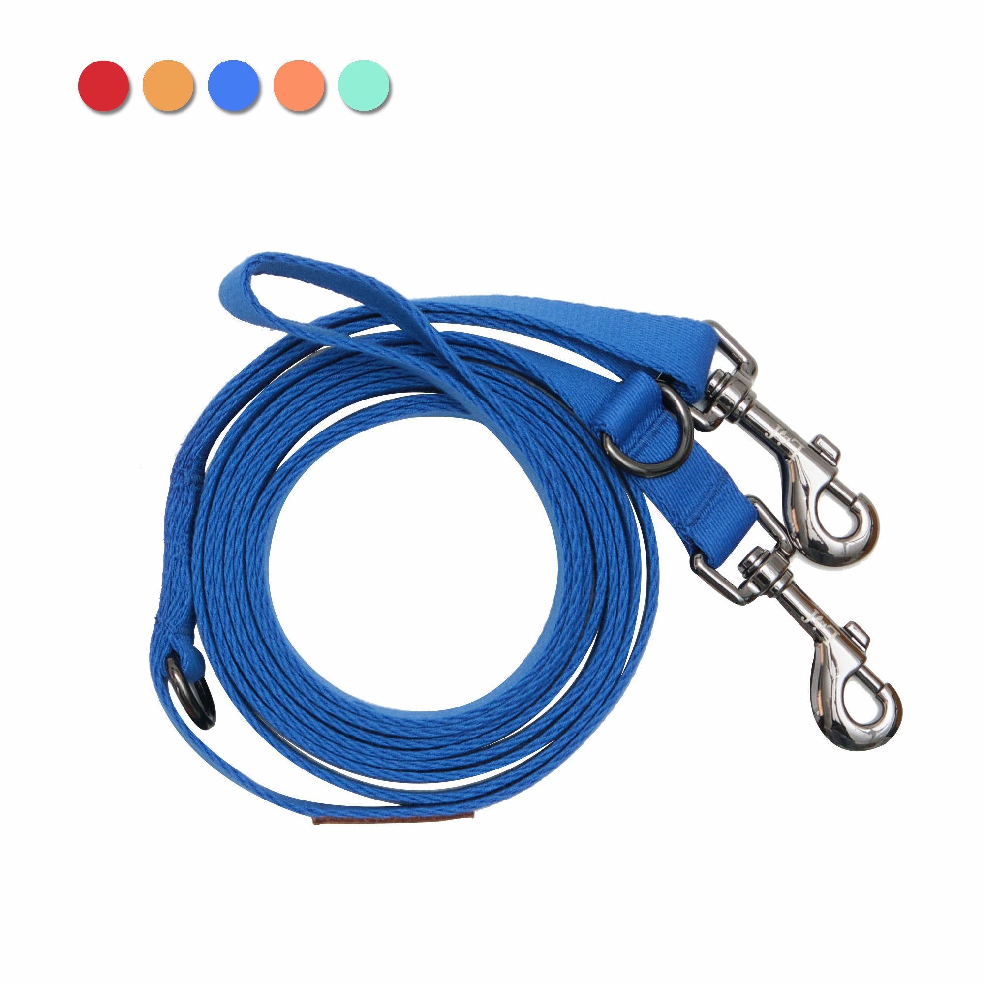 Lof Folding Lead Leash showcasing its adjustable length and durable design, perfect for dog walking.