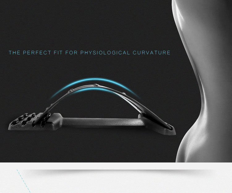 Magic Back Stretcher Lumbar Support Device designed for upper and lower back relief, featuring a multi-level arch for personalized stretching.