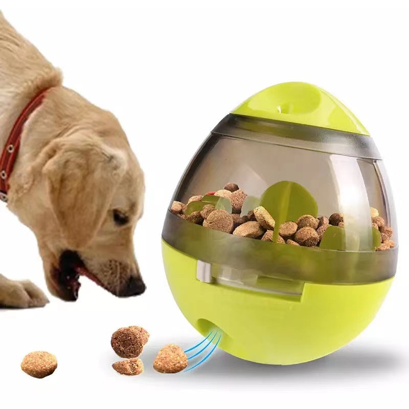 Fun Tumbler Leaking Ball Toys designed for pets, featuring a no-slip base and rotating top for interactive play.