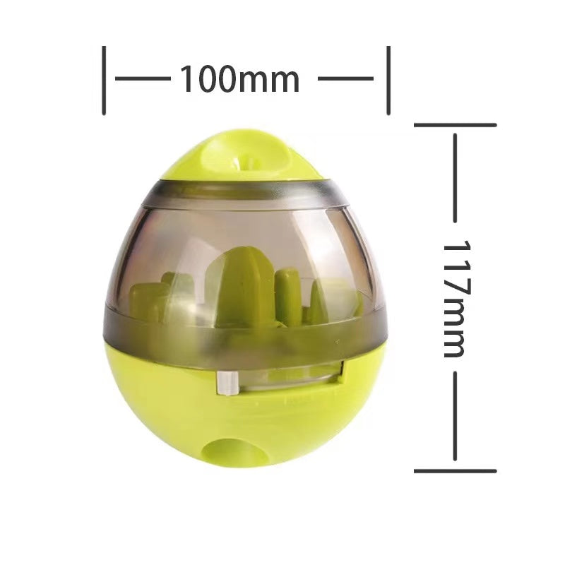 Fun Tumbler Leaking Ball Toys designed for pets, featuring a no-slip base and rotating top for interactive play.