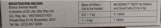 Milbemax Wormer tablets for kittens and small cats, beef-flavored, in a package designed for easy administration.