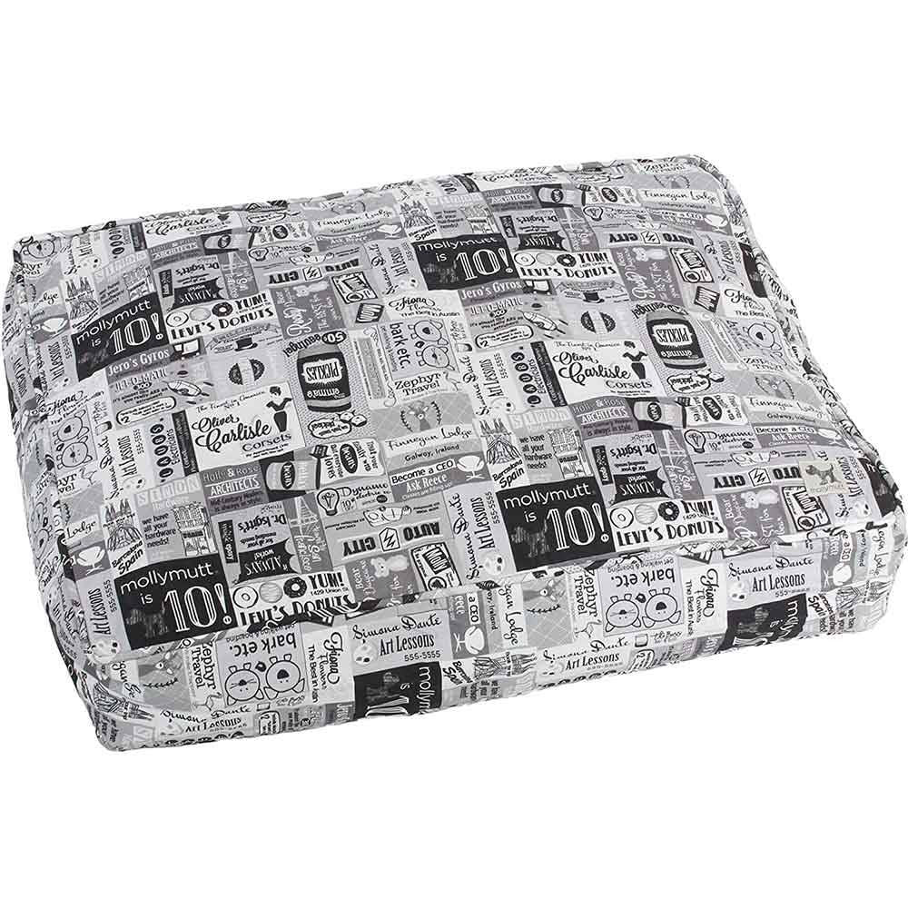 Molly Mutt 10 Years Dog Duvet in stylish cotton fabric, showcasing its zippered and gusseted design for comfort.